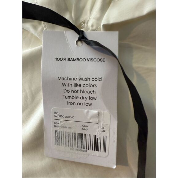 NWT DOZ by SIJO Organic Bamboo Duvet Cover Set - King Cali King - Ivory - Picture 8 of 9